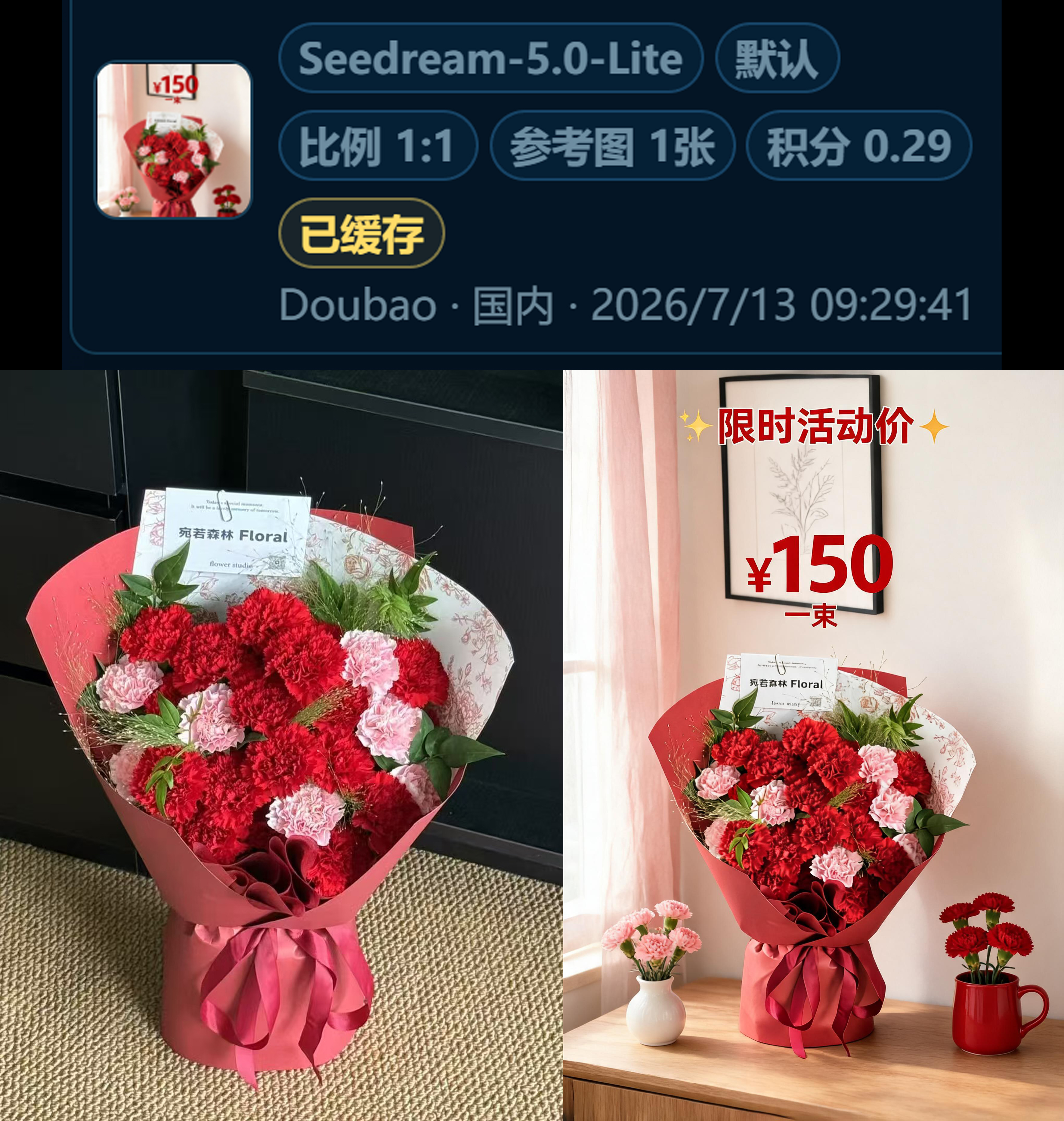 鲜花电商主图前后效果对比
